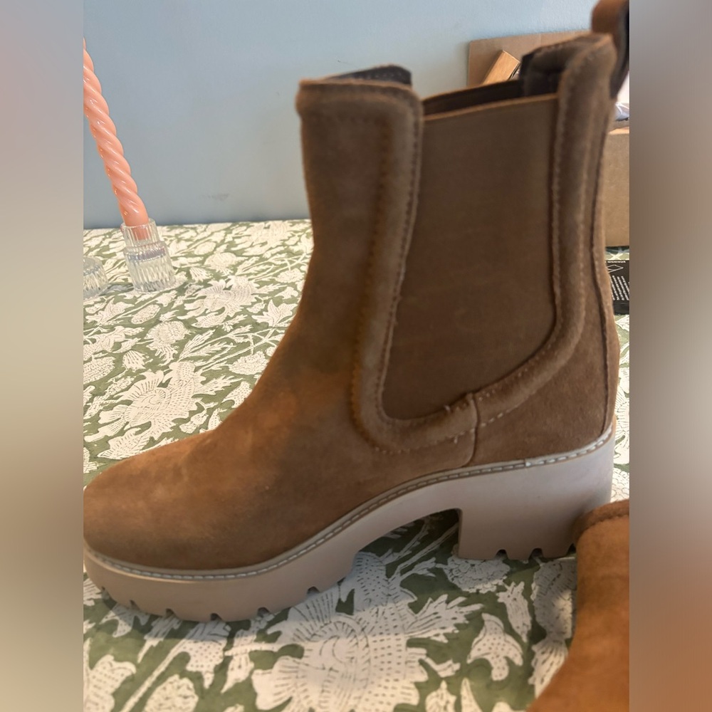 Brown dolce vita platform booties
